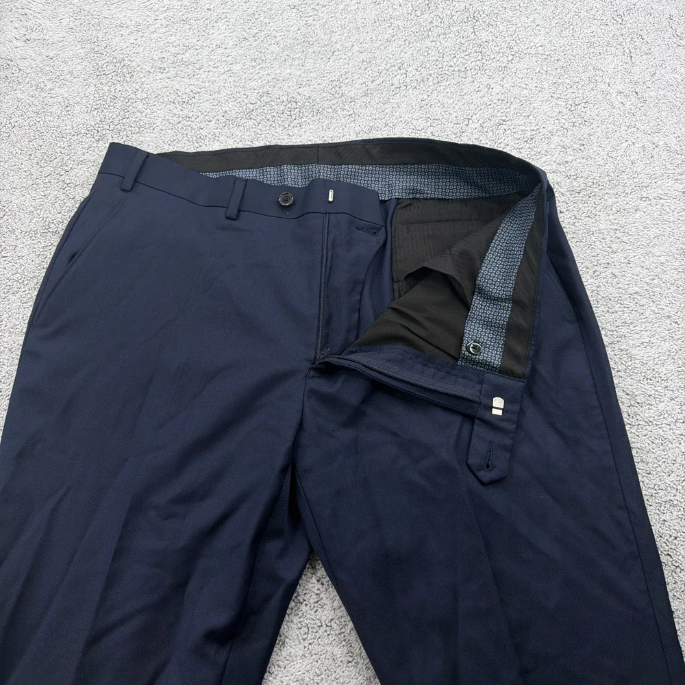 Lauren Ralph Lauren Suit Mens 42R 36x30 Blue Stretch Pleated Pant Wool Blend